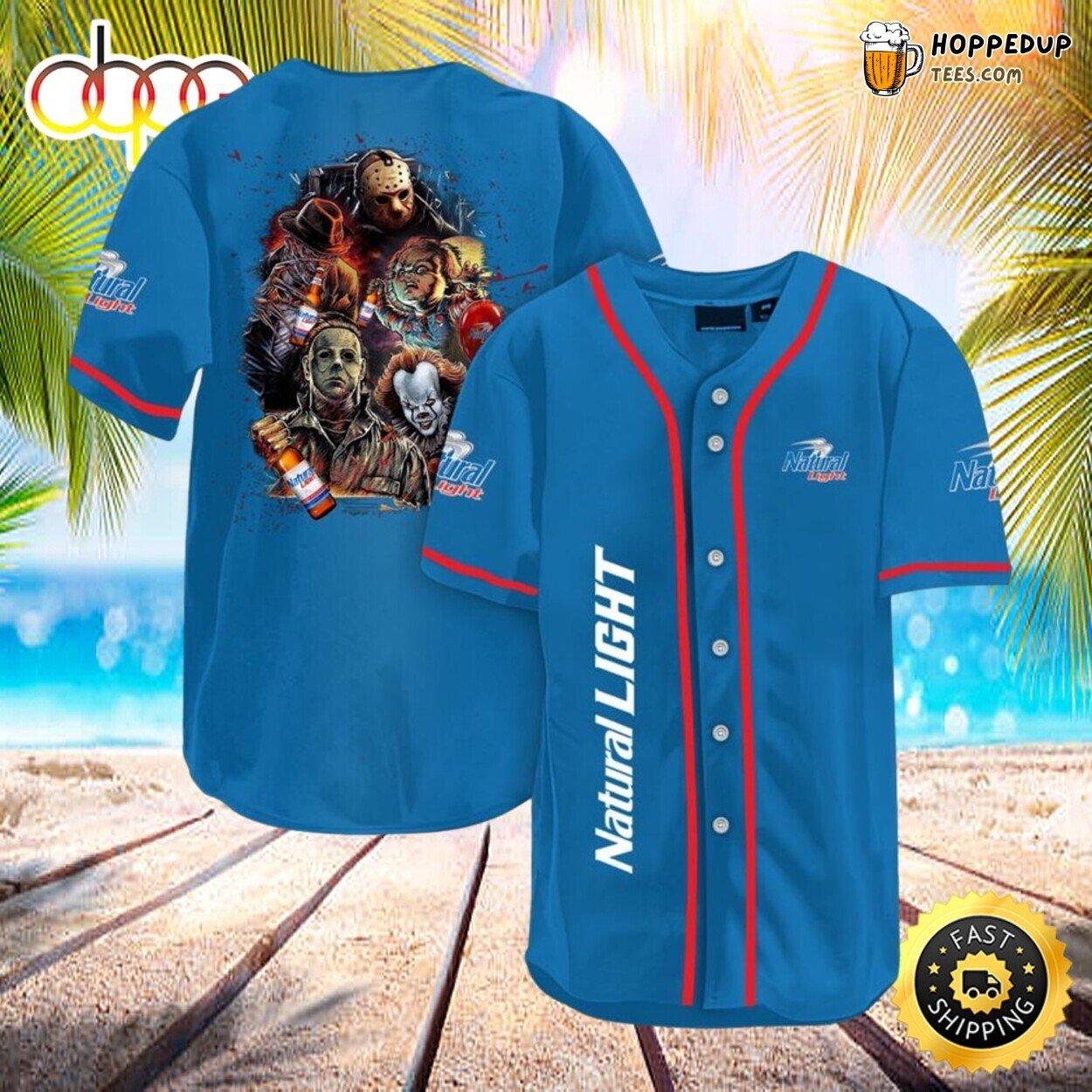 Horror Characters Natural Light Inspired Baseball Jersey Shirt Art