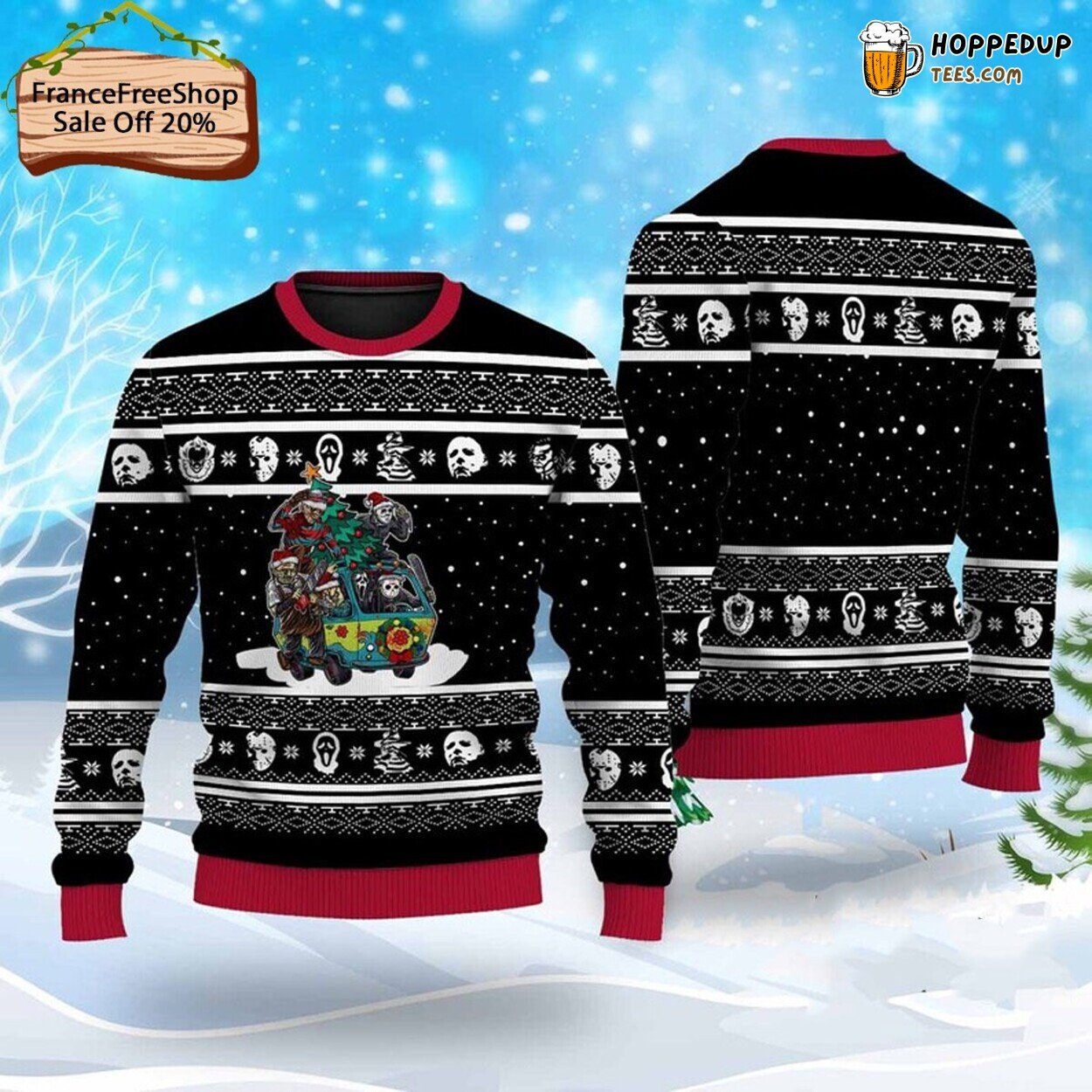Horror Movie Inspired Ugly Christmas Sweater Scary Halloween Gift Shirt