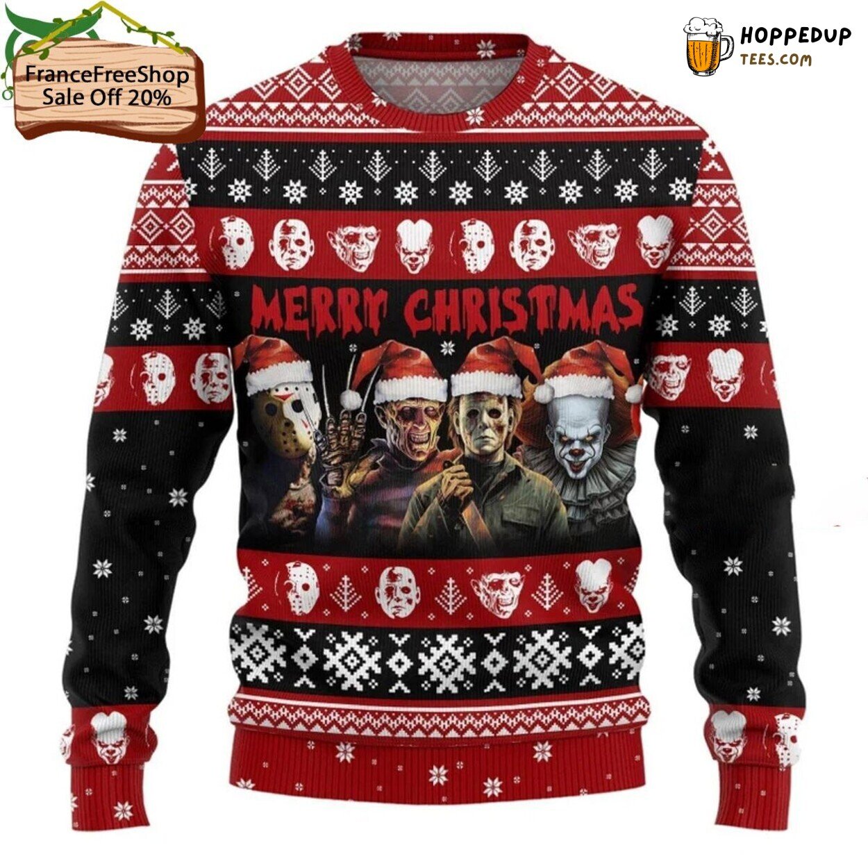 Horror Movie Scary Christmas Ugly Sweater Halloween Inspired Gift