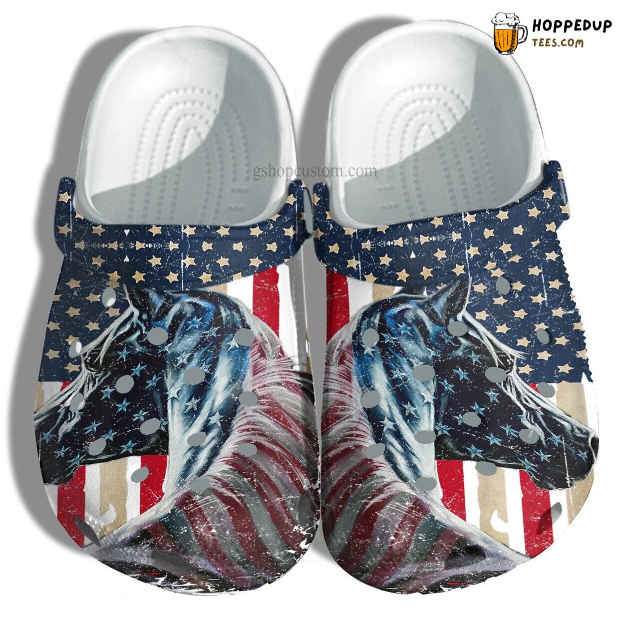 Horse America USA Flag Theme Shoes Horse Girl 4th July Design