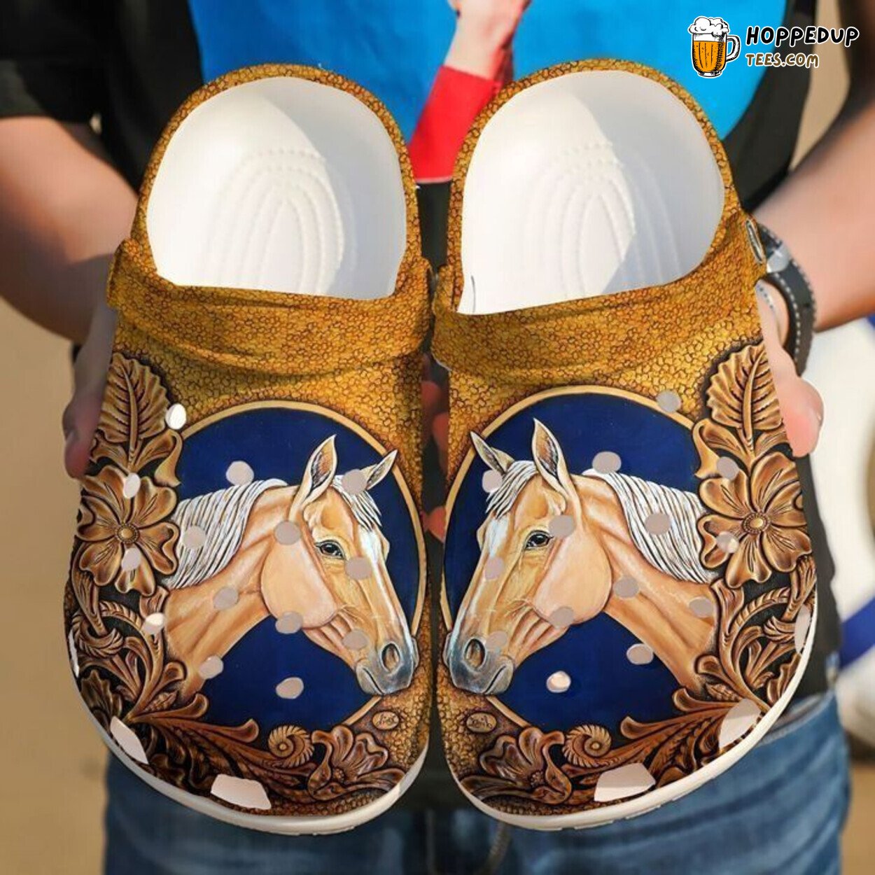 Horse Beautiful Theme Classic Comfortable Clogs Shoes Unique Equestrian Inspired