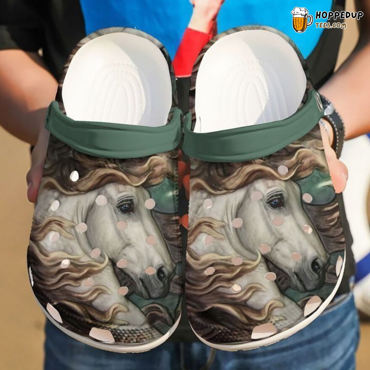 Horse Beautiful Themed Classic Comfortable Clogs Shoes Unique Equestrian Gift