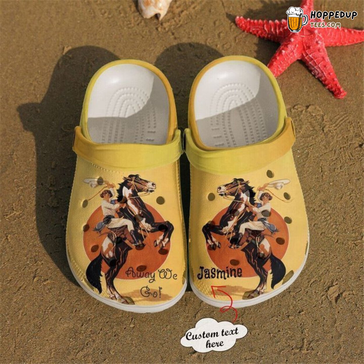 Horse Personalized Away We Go Classic Comfortable Clogs Shoes