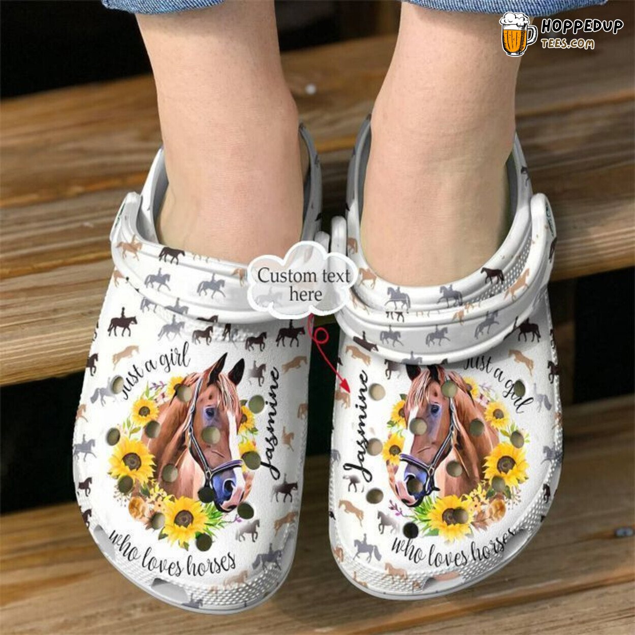 Horse Personalized Girl Loves Classic Comfortable Clogs Shoes Design