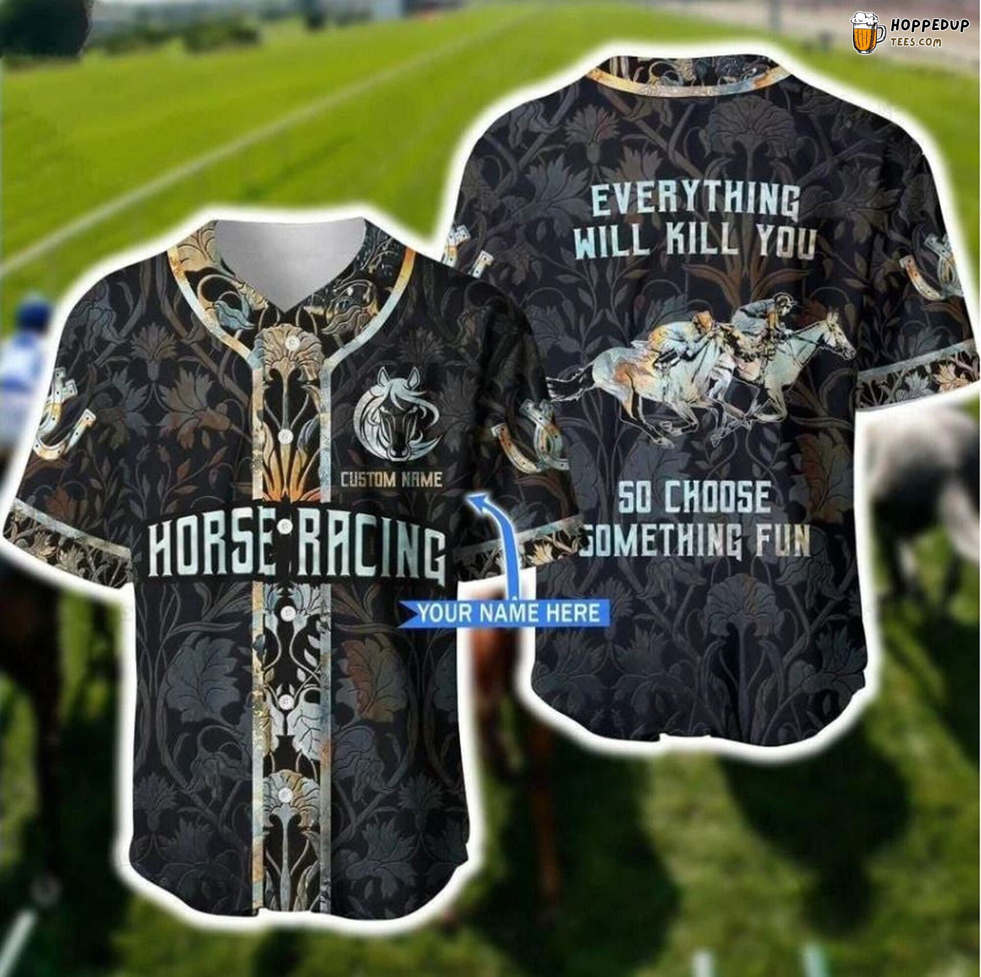 Horse Racing Art Theme Baseball Jersey Personalized Unique Design Style