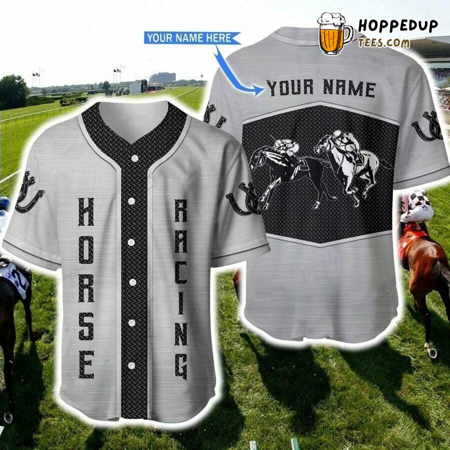 Horse Racing Metal Theme Baseball Jersey Personalized Unique Distinct Look