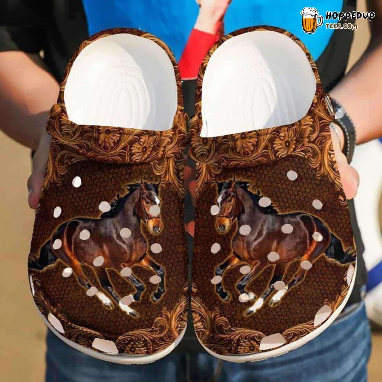 Horse The Charming Theme Classic Comfortable Clogs Shoes Unique Equestrian
