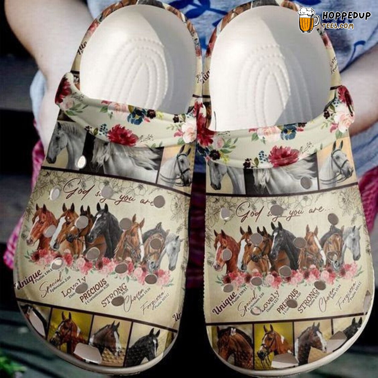 Horse Themed Comfortable Stylish Unique Design Rubber Clog Shoes
