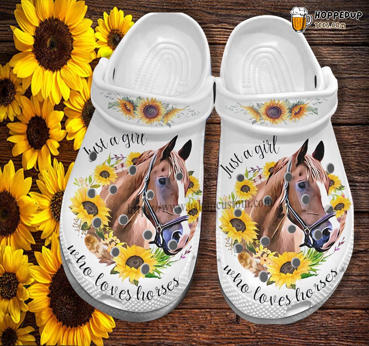Horses Girl Sunflower Croc Shoes Gift Women Love Horses Mother’s Day