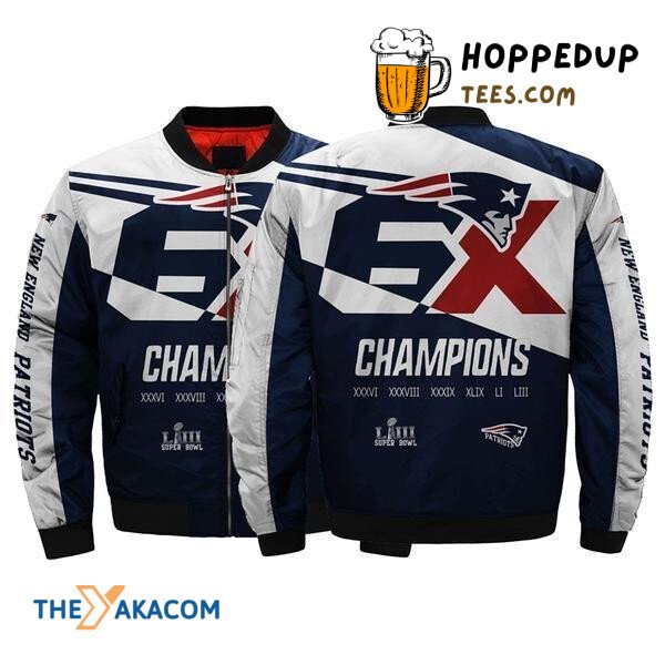 Hot 6x Super Bowl New England Patriots Bomber Jacket Christmas Sikhiarts