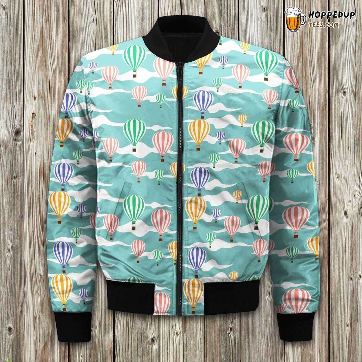 Hot Air Balloon And The Clouds Bomber Jacket