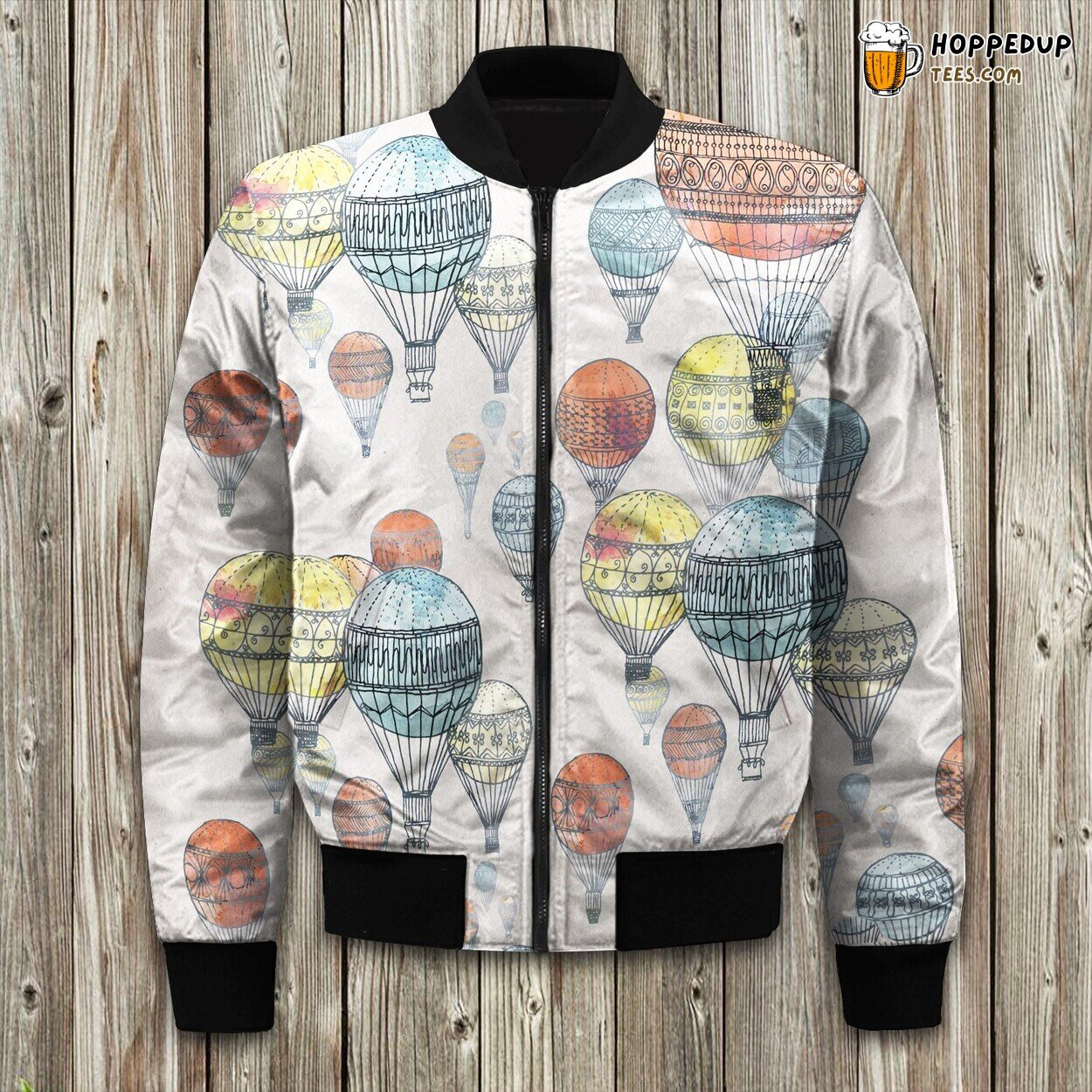 Hot Air Balloon Red And Yellow Bomber Jacket
