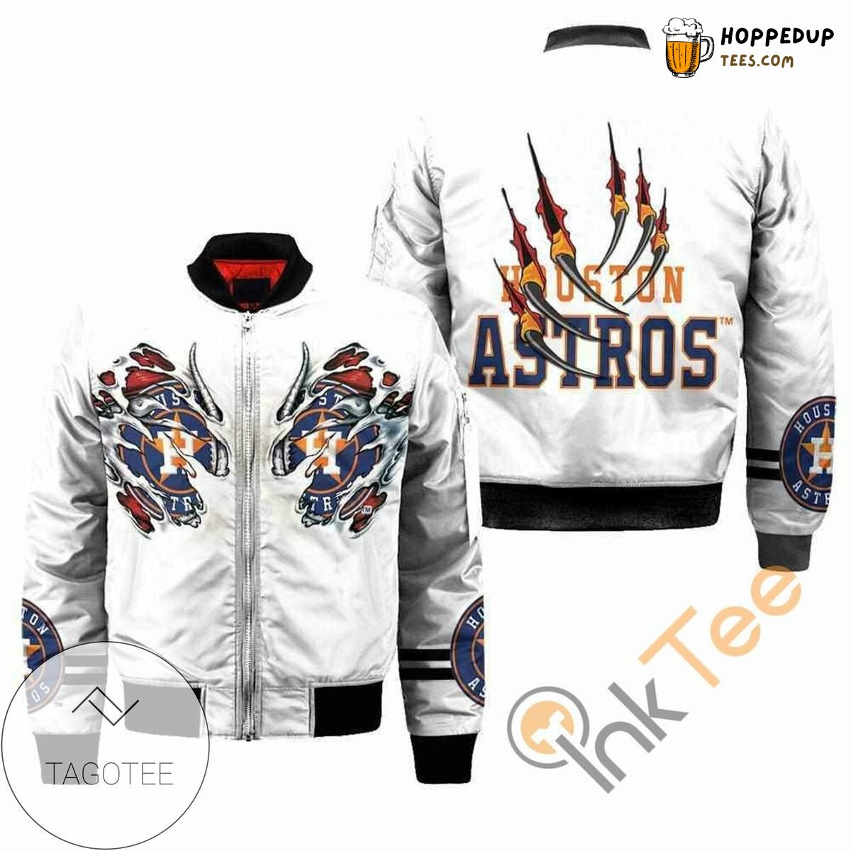 Houston Astros Bold Claws Apparel Design MLB Bomber Jacket