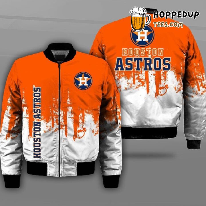 Houston Astros Iconic Orange White MLB Bomber Jacket Series