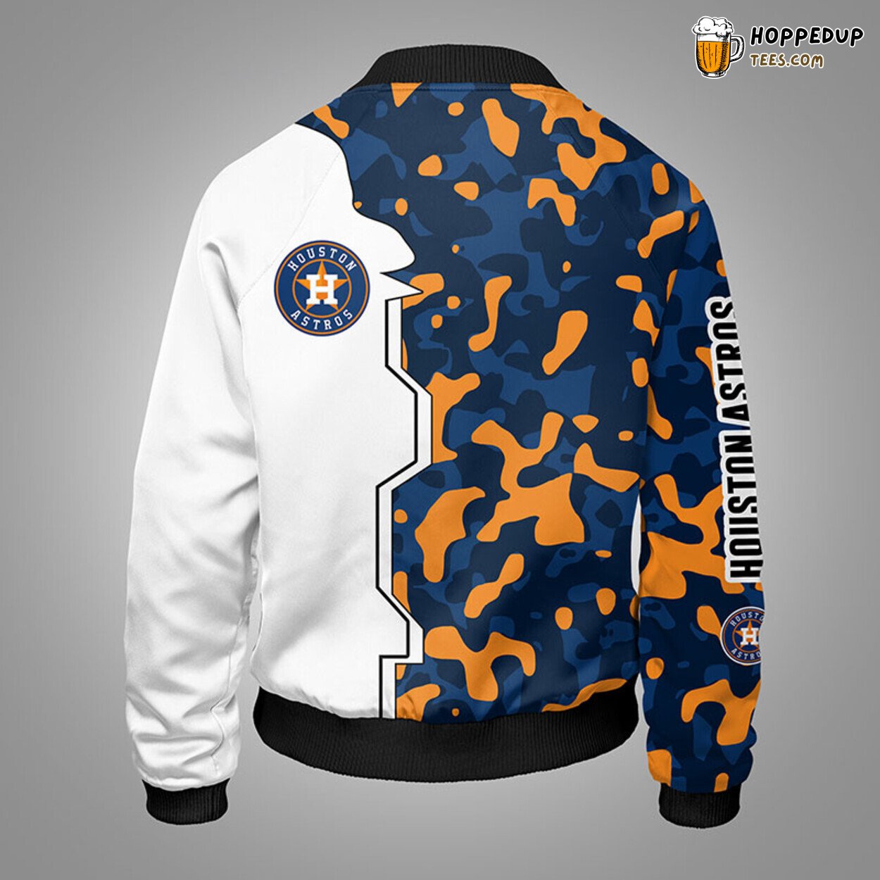Houston Astros MLB Unique Camouflage Orange Bomber Jacket Design