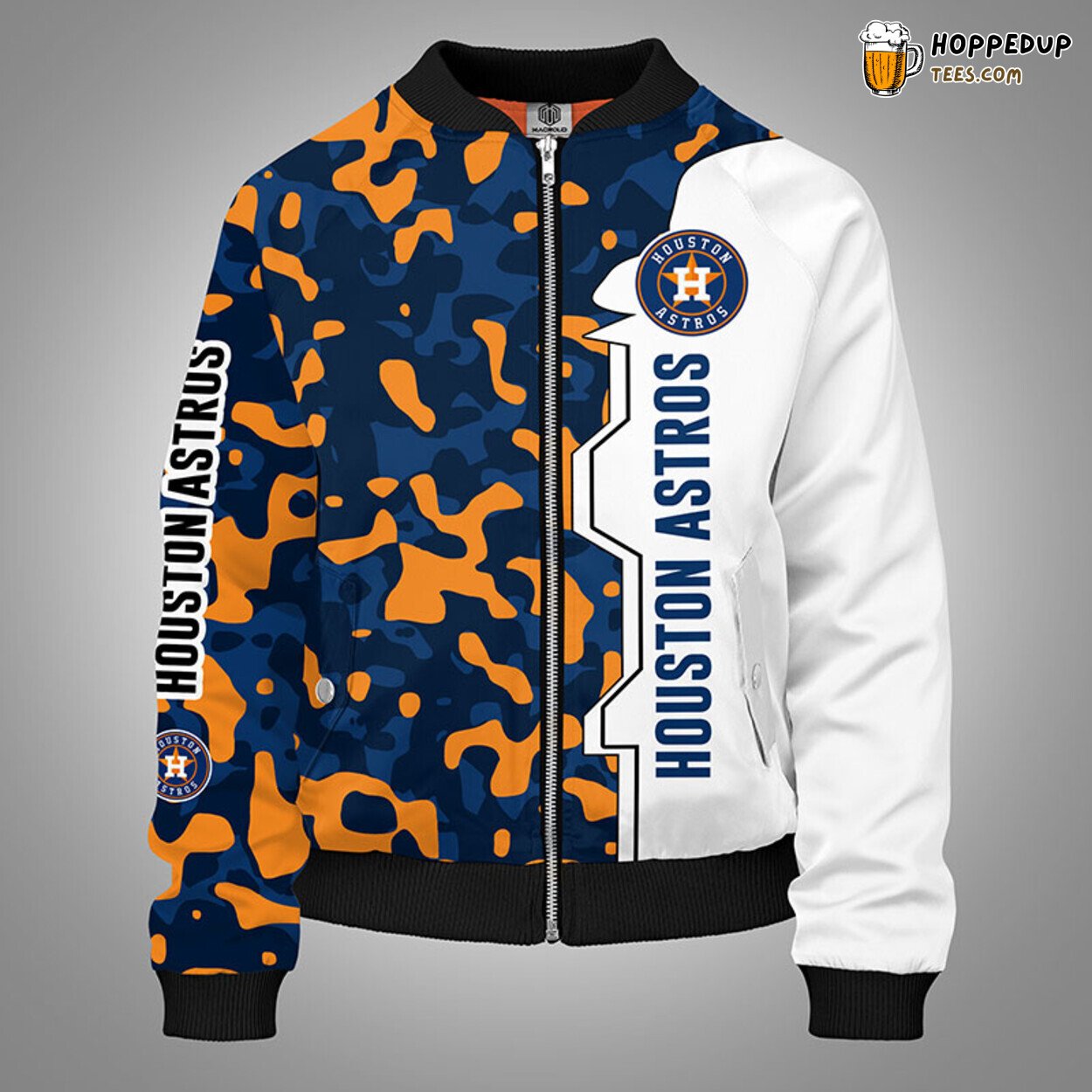 Houston Astros MLB Unique Camouflage Orange Bomber Jacket Design