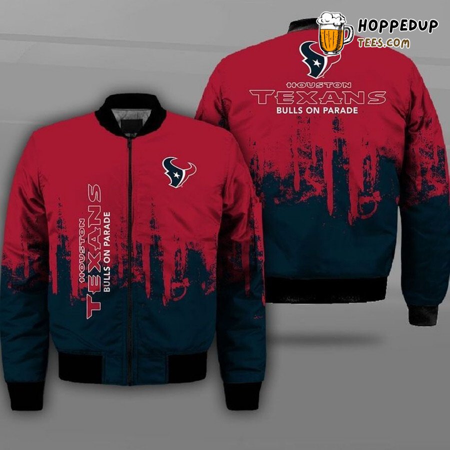Houston Texans Fan Gear Bomber Jacket in Signature Red and Blue