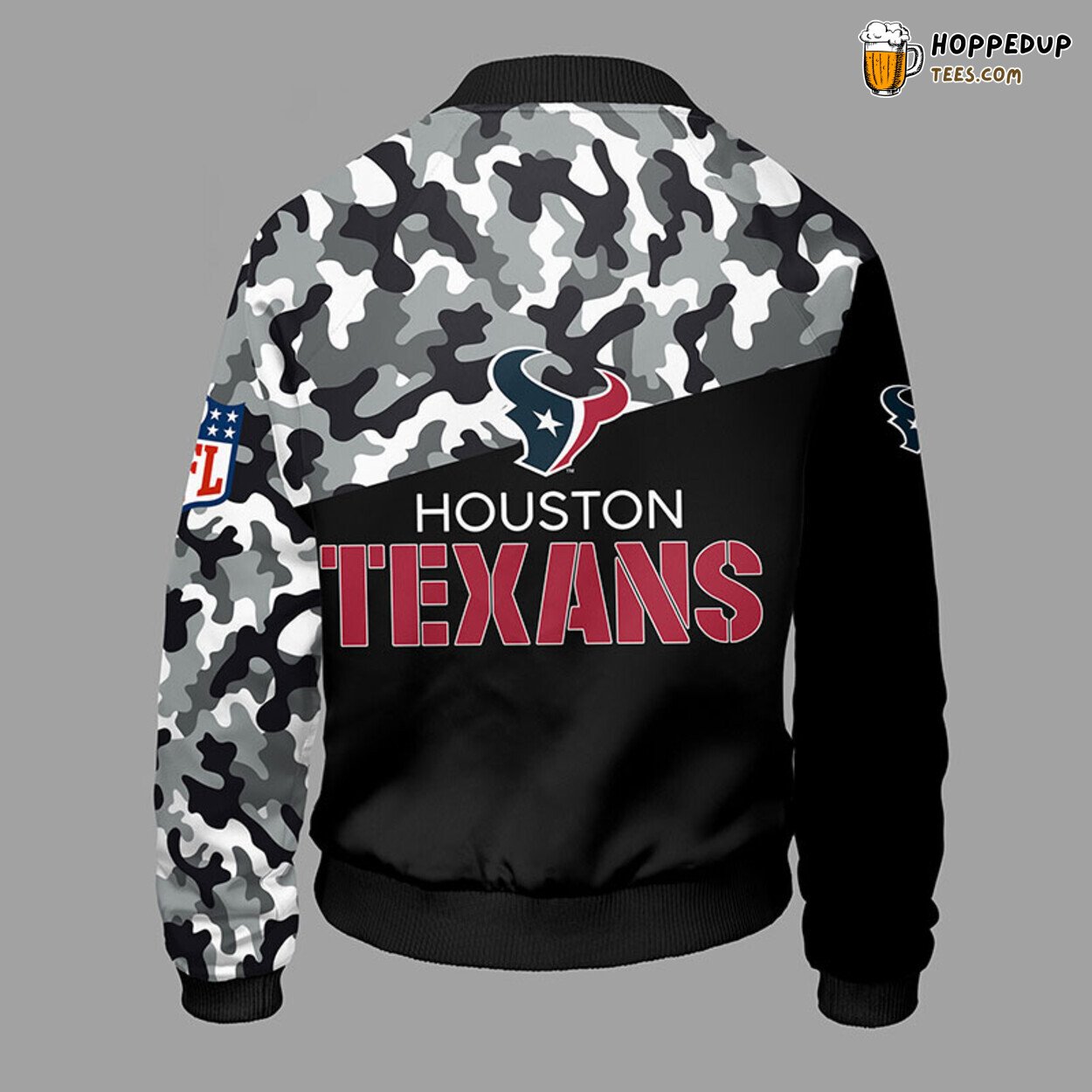 Houston Texans NFL Camouflage Red Distinct Bomber Jacket Theme
