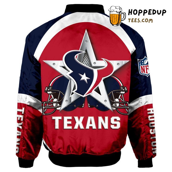 Houston Texans NFL Red Blue Urban Chic Bomber Jacket Workmanship