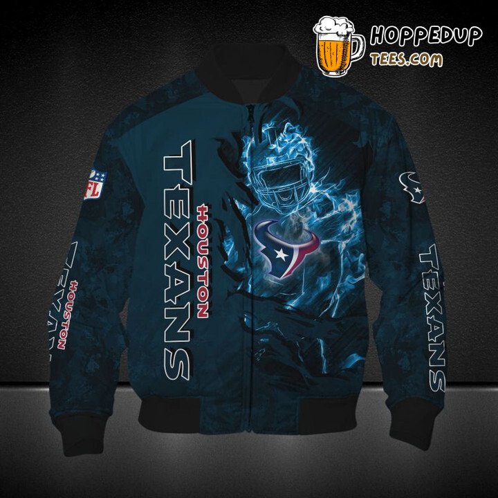 Houston Texans NFL Tactical Blue Camouflage Bomber Jacket