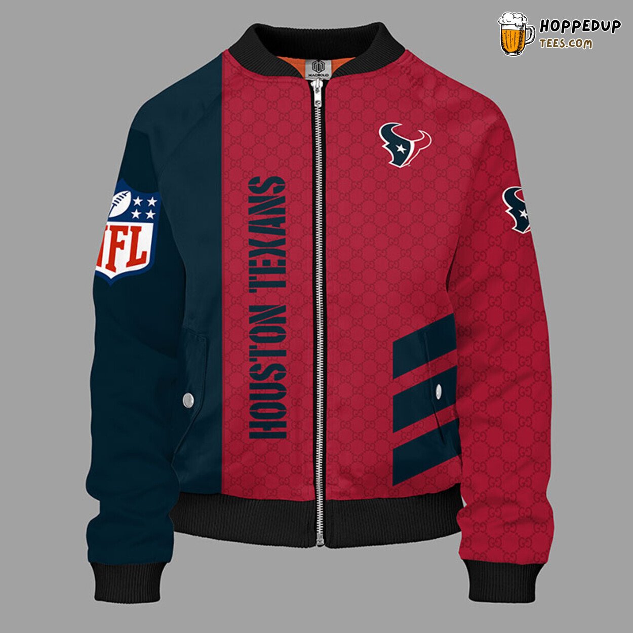 Houston Texans NFL Unisex Distinct Red Bomber Jacket Theme