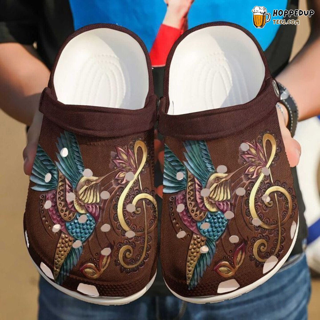 Hummingbird Beautiful Design Rubber Clog Shoes Comfortable Nature Inspired