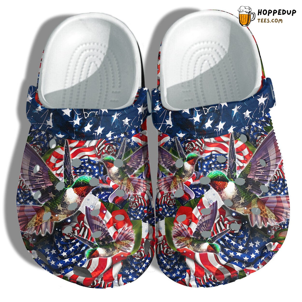Hummingbird Flower America Flag Women Twinkle Star Love Shoes