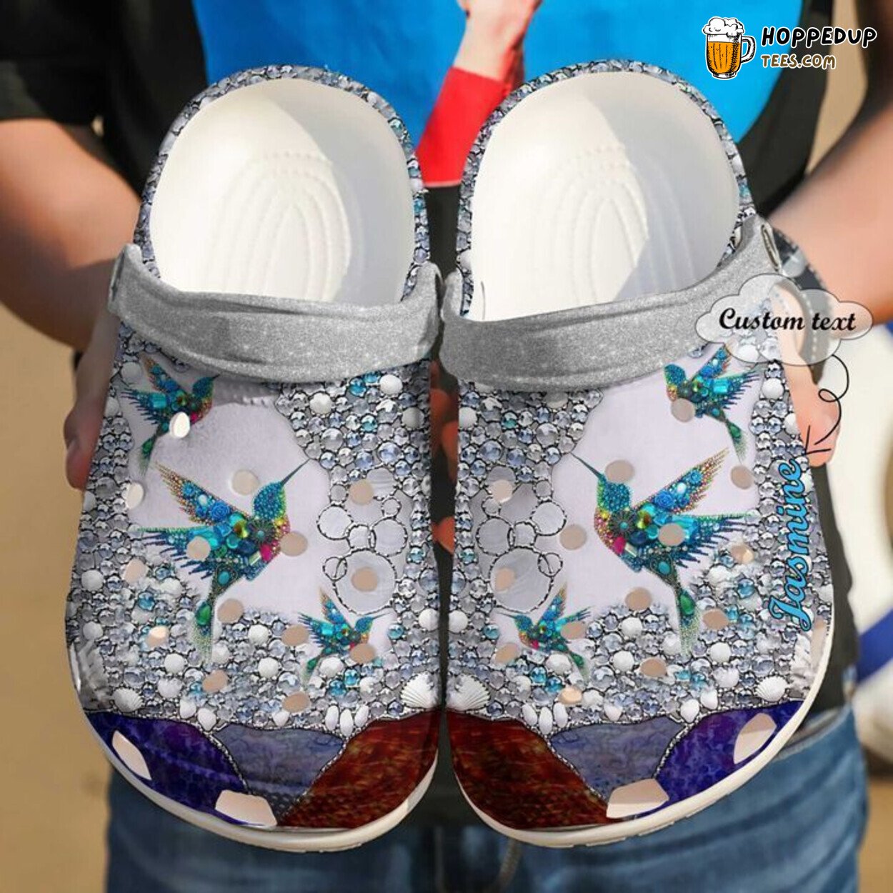 Hummingbird Personalized Gem Theme Classic Comfortable Clogs Shoes Unique
