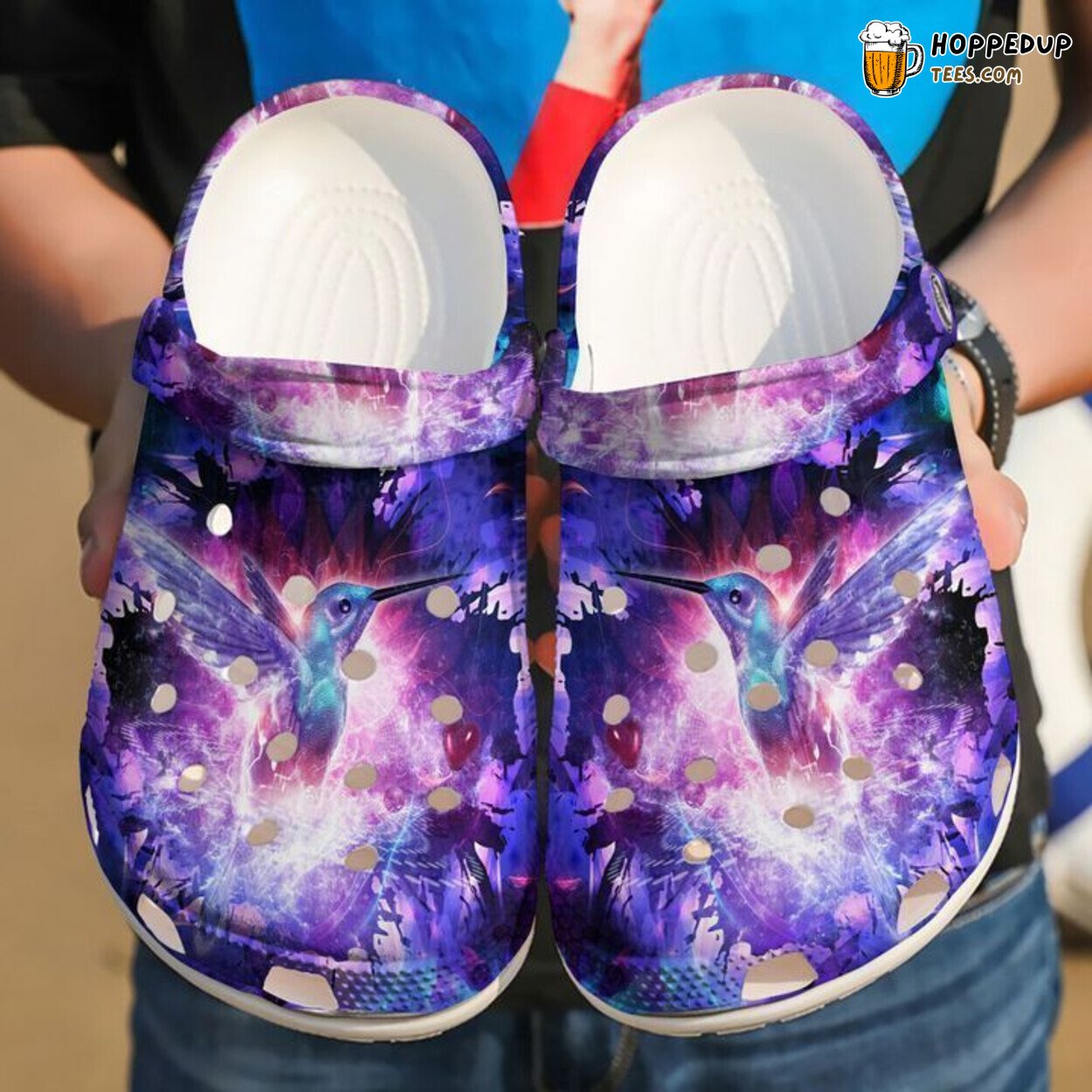 Hummingbird Purple Classic Comfortable Clogs Shoes Unique Bird Lovers Gift