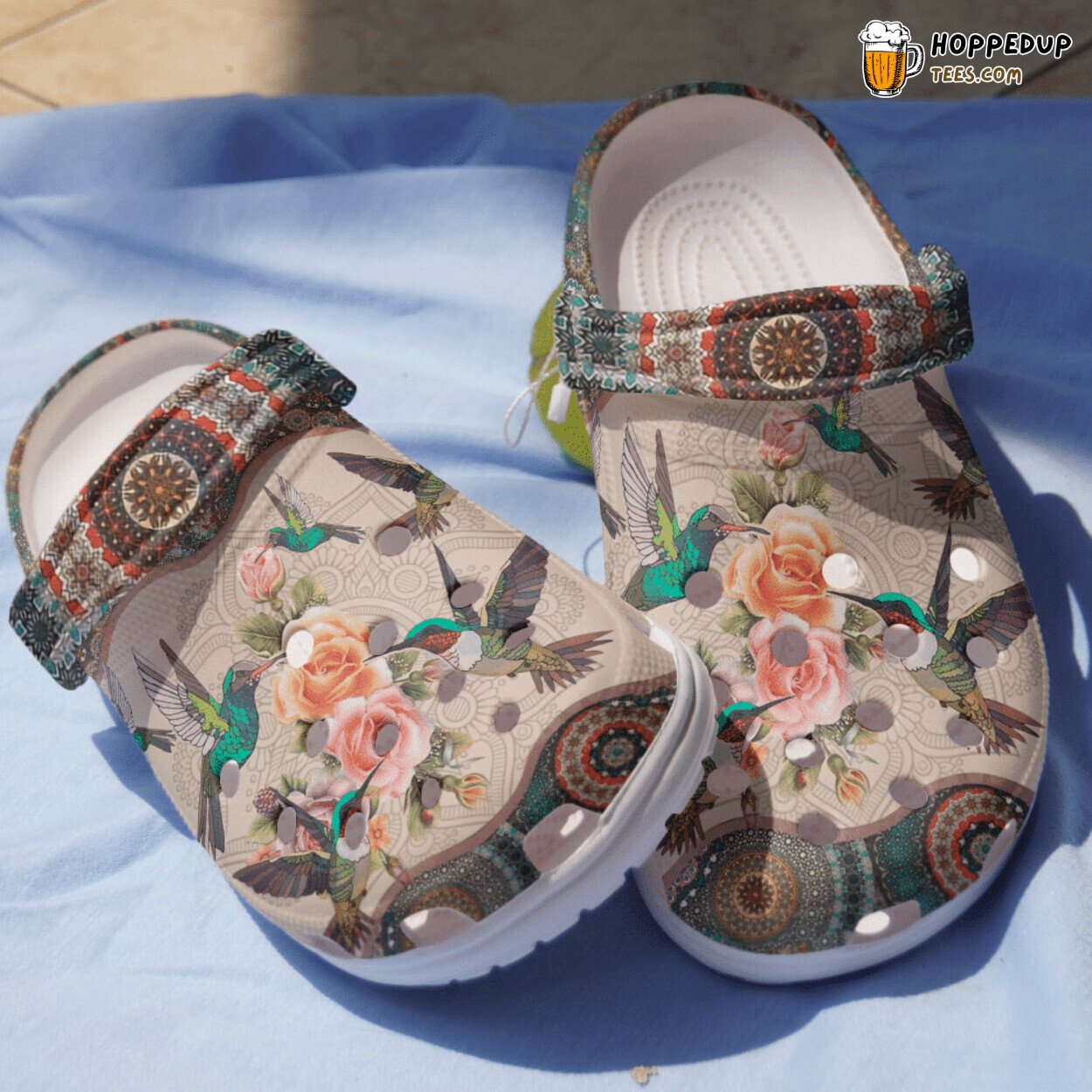 Hummingbirds Hippie Girl Vintage Floral Bird Outdoor Birthday Shoes