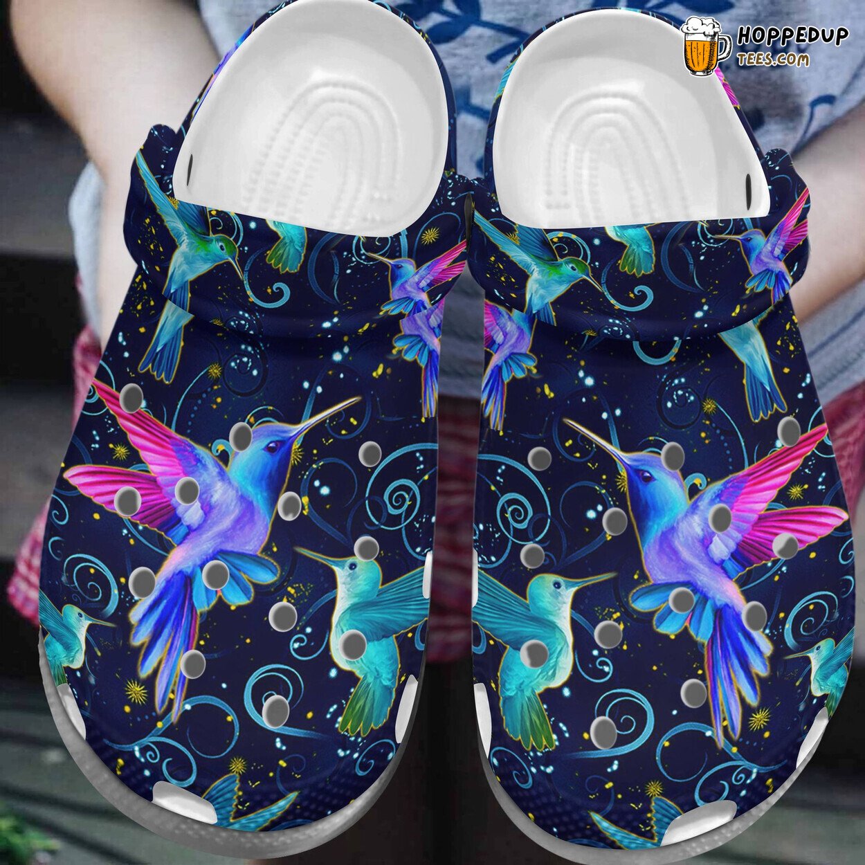 Hummingbirds In Night Light Shoes Flower Couple Outdoor Birthday Gift Unisex