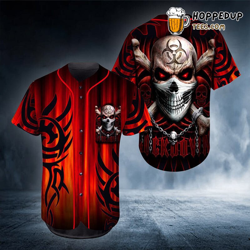 Hunter Knock Skull Baseball Tee Jersey Shirt Printed 3D