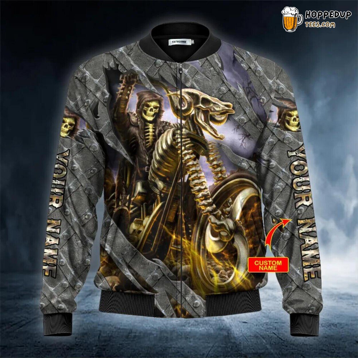 Hunter Skull Motorcycle Exclusive Bomber Jacket 3D Viking Print Clothing