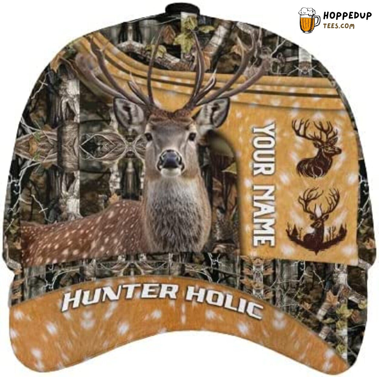 Hunterholic Deer Hunting 3D Personalized Cap Unique Hunter’s Design