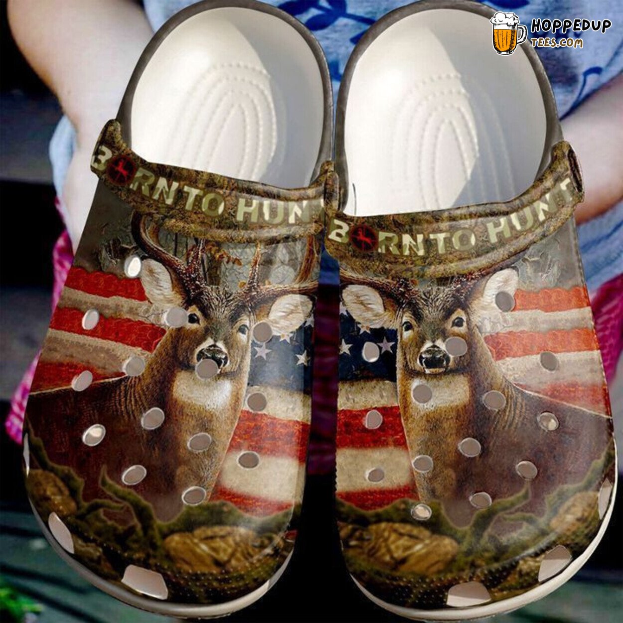 Hunting Addicted Theme Classic Comfortable Clogs Outdoor Inspired Shoes