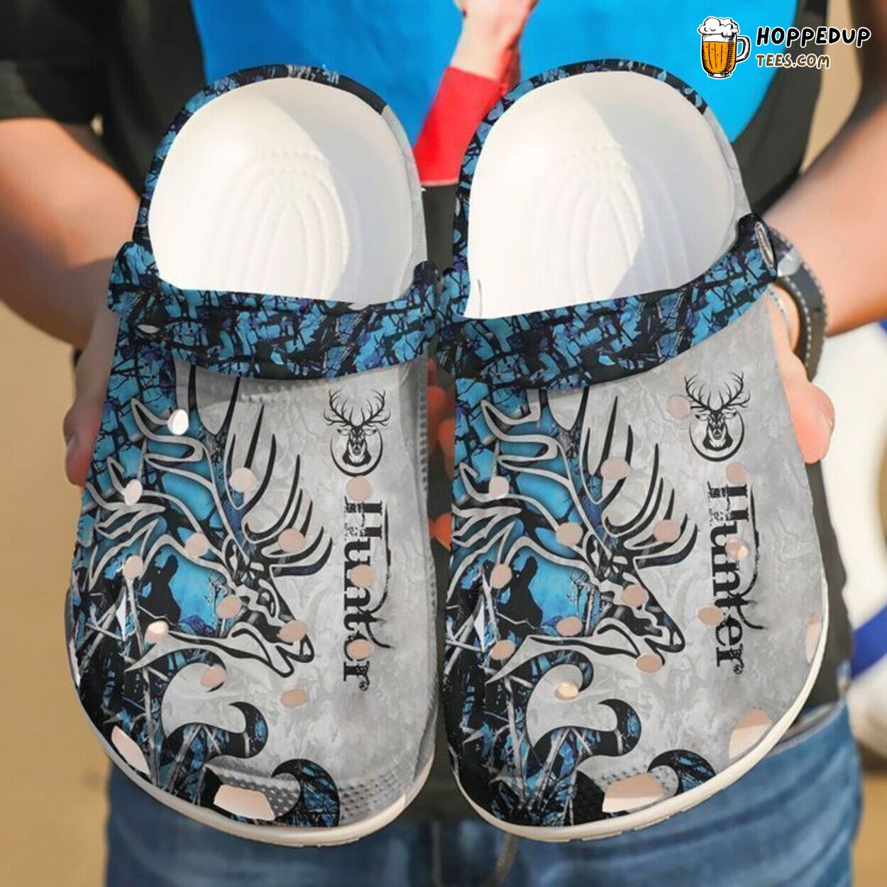 Hunting Aholic Themed Classic Comfortable Unique Clogs Shoes Design