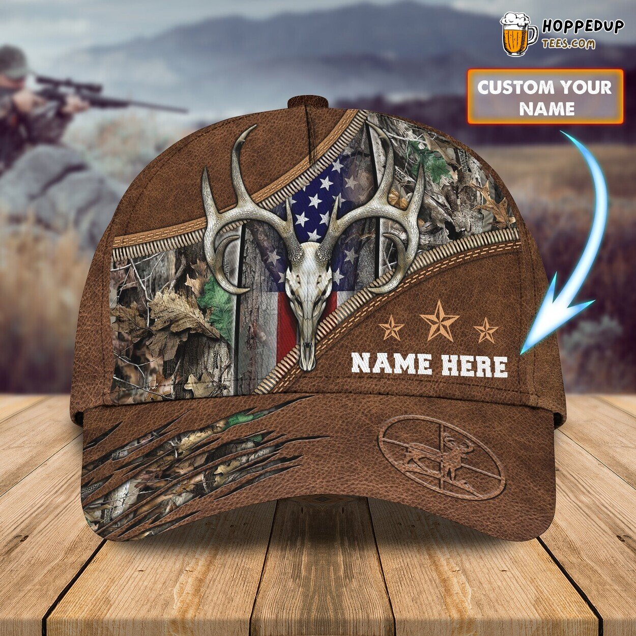 Hunting Classic Design 3D Cap Personalized Name Unique Premium Authentic Look