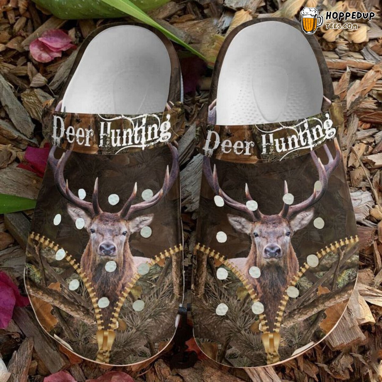 Hunting Deer Classic Theme Comfortable Clogs Outdoor Inspired Footwear