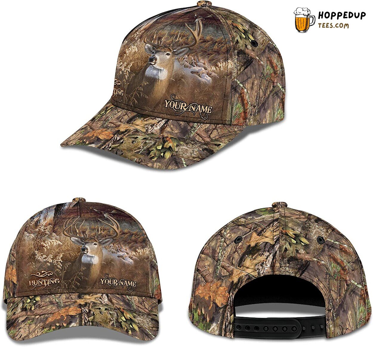 Hunting Deer Ducks Forest Personalized Hat Unique Hunter Gift Design