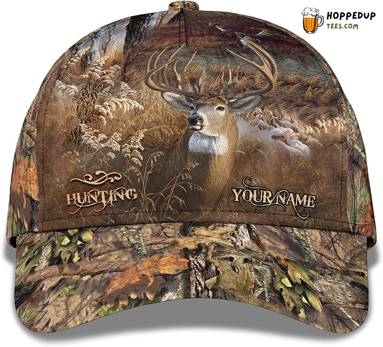 Hunting Deer Ducks Forest Personalized Hat Unique Hunter Gift Design
