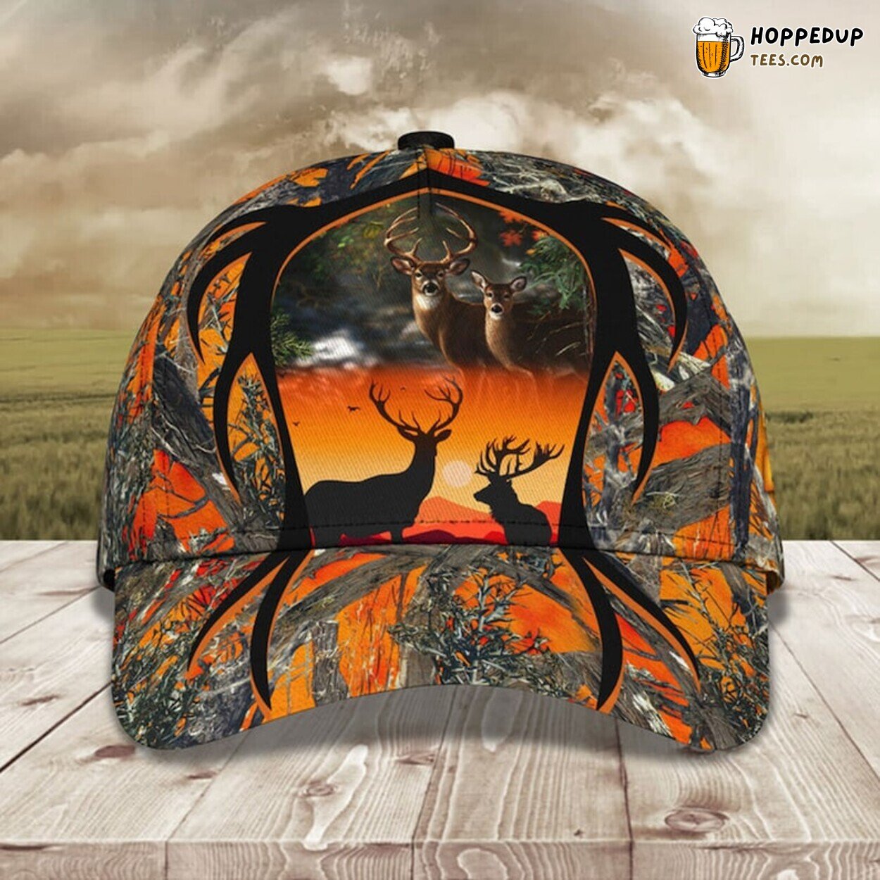 Hunting Deer Hat Personalized Name Cap Men Hunter Father’s Day Design