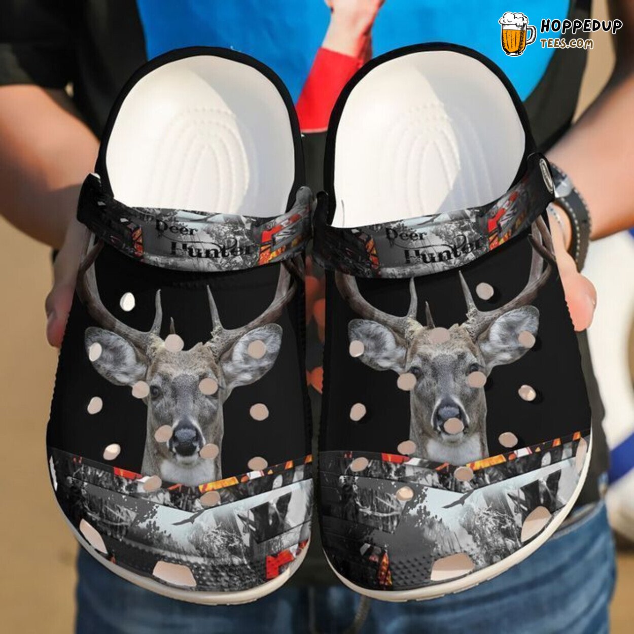 Hunting Deer Hunter Theme Classic Comfortable Clogs Shoes Outdoor Inspired