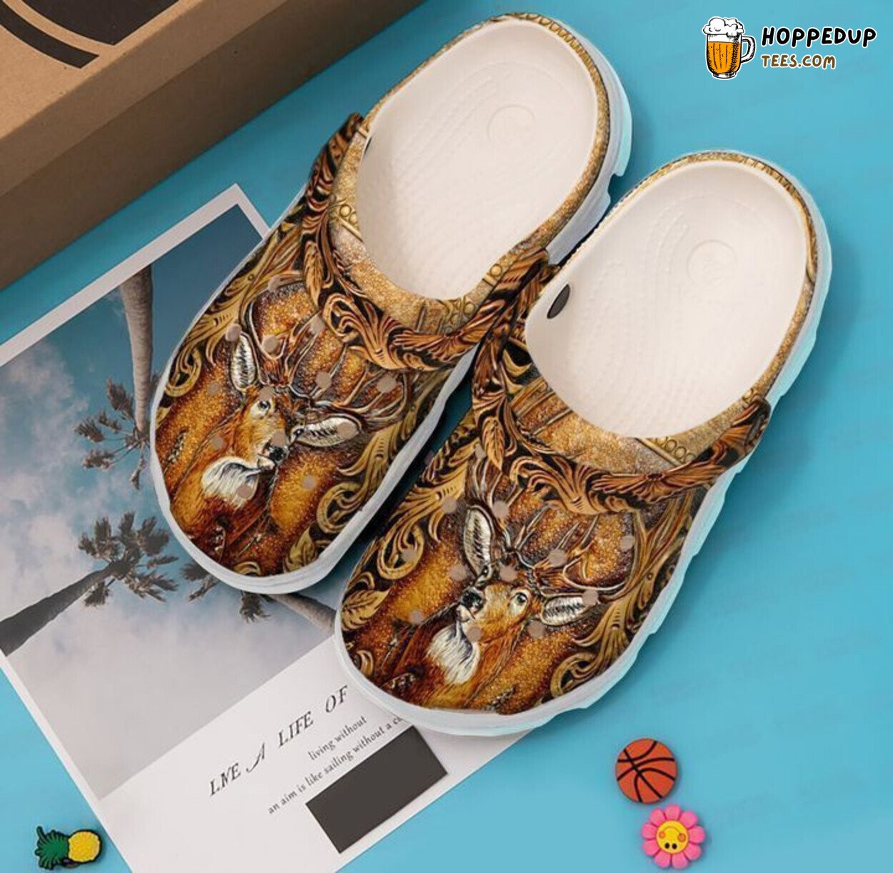 Hunting Deer Season Themed Rubber Clog Shoes Comfortable Outdoor Wear
