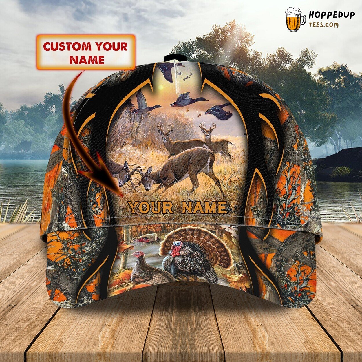 Hunting Design Classic 3D Cap Personalized Name Unique Authentic Premium Look