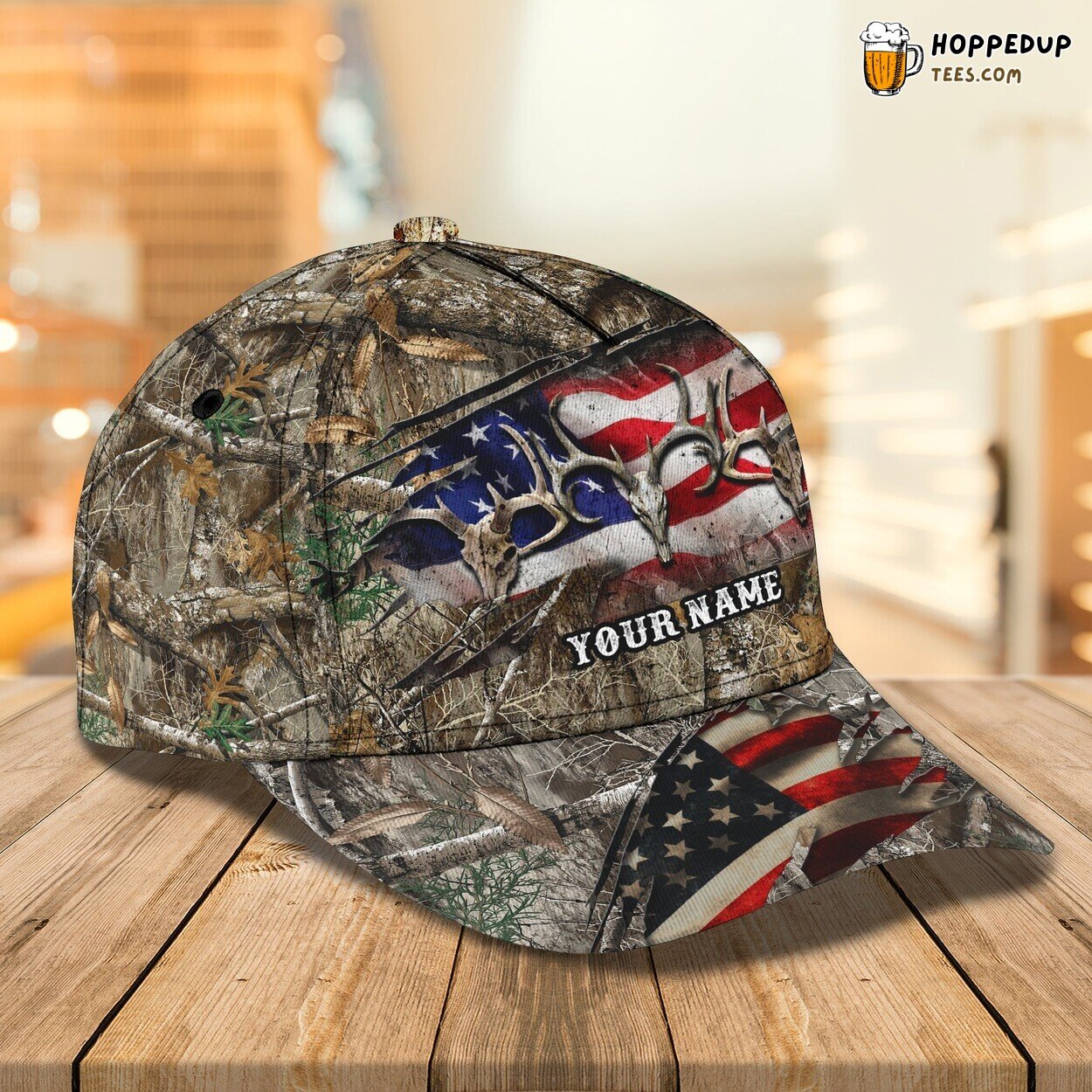 Hunting Theme 3D Classic Cap Personalized Name Unique Design Style