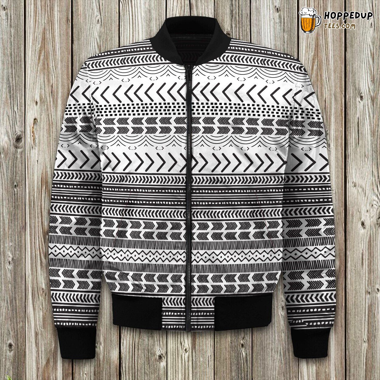 Hygge Geo Pattern Winter Bomber Jacket Nordic Style Fashion Statement
