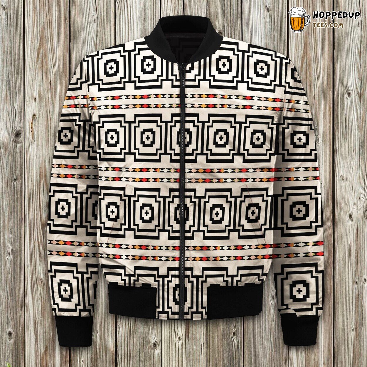 Hypnosis Spiral Black Winter Bomber Jacket Tailored Unique Elegance Design