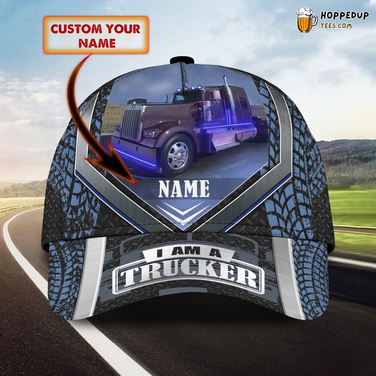 I Am A Trucker Personalized Name 3D Classic Design Cap Elegance Style