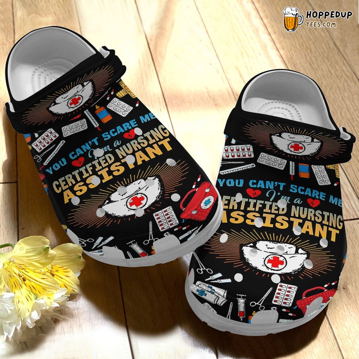 I Am CNA Do Not Scare Me Nurse Themed Shoes Clogs Healthcare Gift