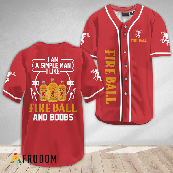 I Like Fireball Whiskey And Boobs Baseball Jersey HU